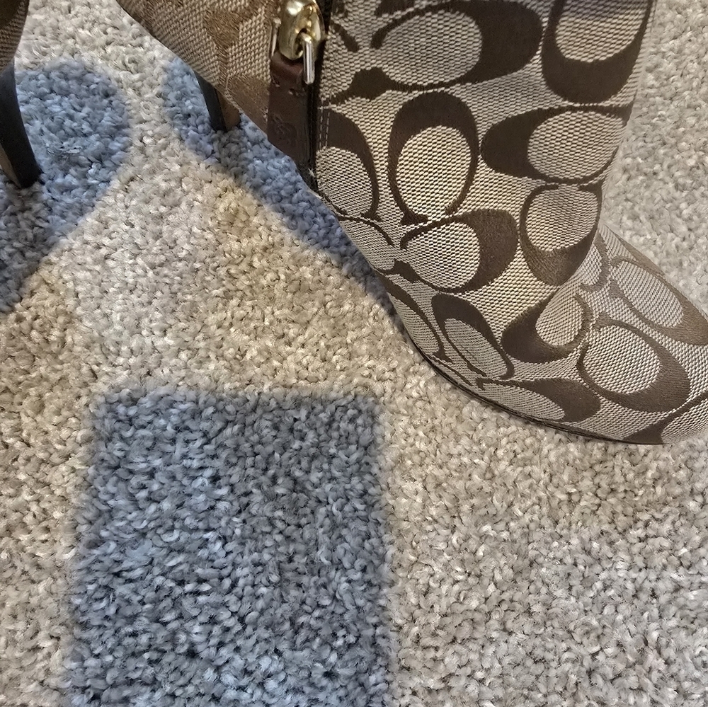 Authentic Coach Women's Brown Patterned Ankle Boo… - image 3